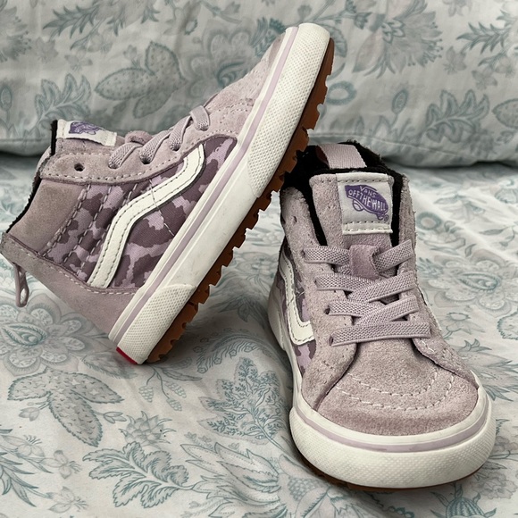 Vans kids SK8 Hi MTE 2 Purple Lace Up High Top Skate Shoes Size 5.5 - Picture 1 of 10